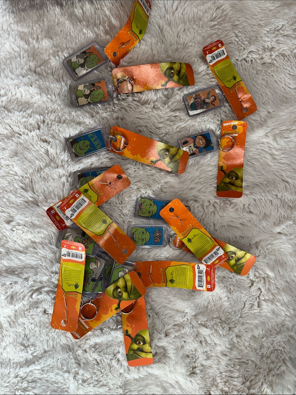 Vintage 2004 Shrek 2 Keychain Lot of 13 DreamWorks Donkey Fiona Puss Y2K